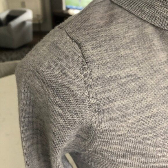 Max Studio Extra Fine Merino Wool Lg Slv Turtleneck Sweater Heather Gray Sz XS - Picture 7 of 12
